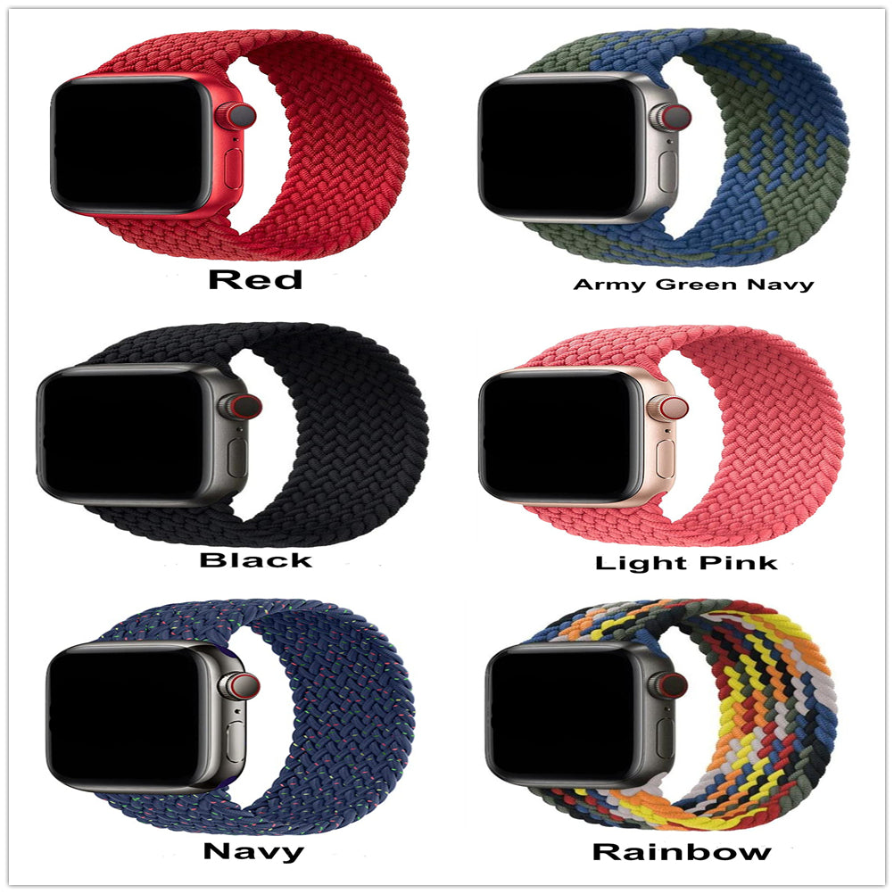 Bracelet de remplacement tressé à boucle solo pour Apple Watch iWatch Bracelet de remplacement tressé à boucle solo pour Apple Watch iWatch